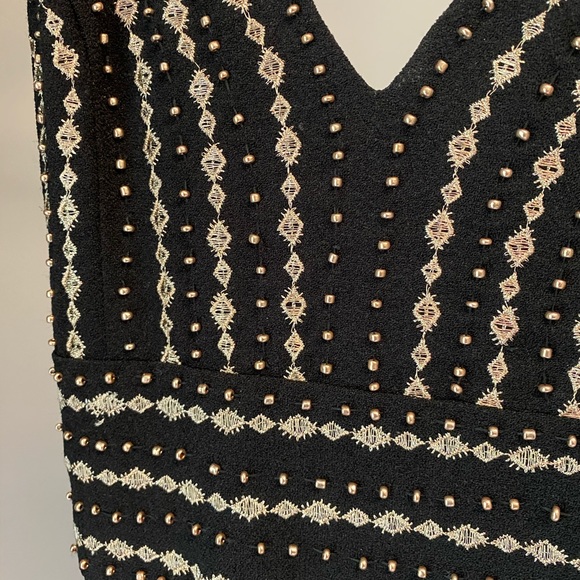 gold beaded + embroidered formal dress - Picture 3 of 6